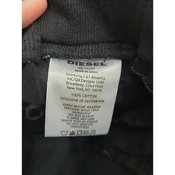 Diesel Pants Women's Size 16 Black Skinny Pull On Pants Elastic Waist - Picture 7 of 7